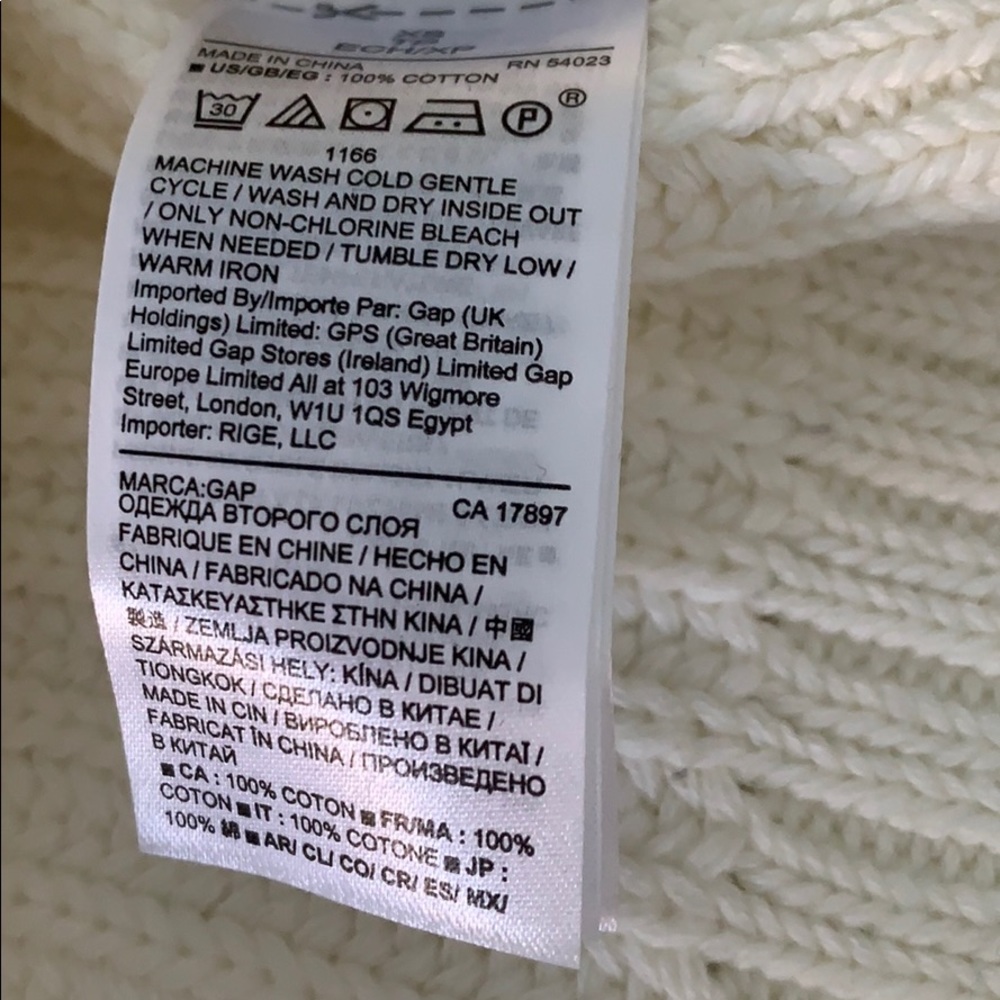 Gap off-white ribbed cotton mock neck sweater - Picture 10 of 10